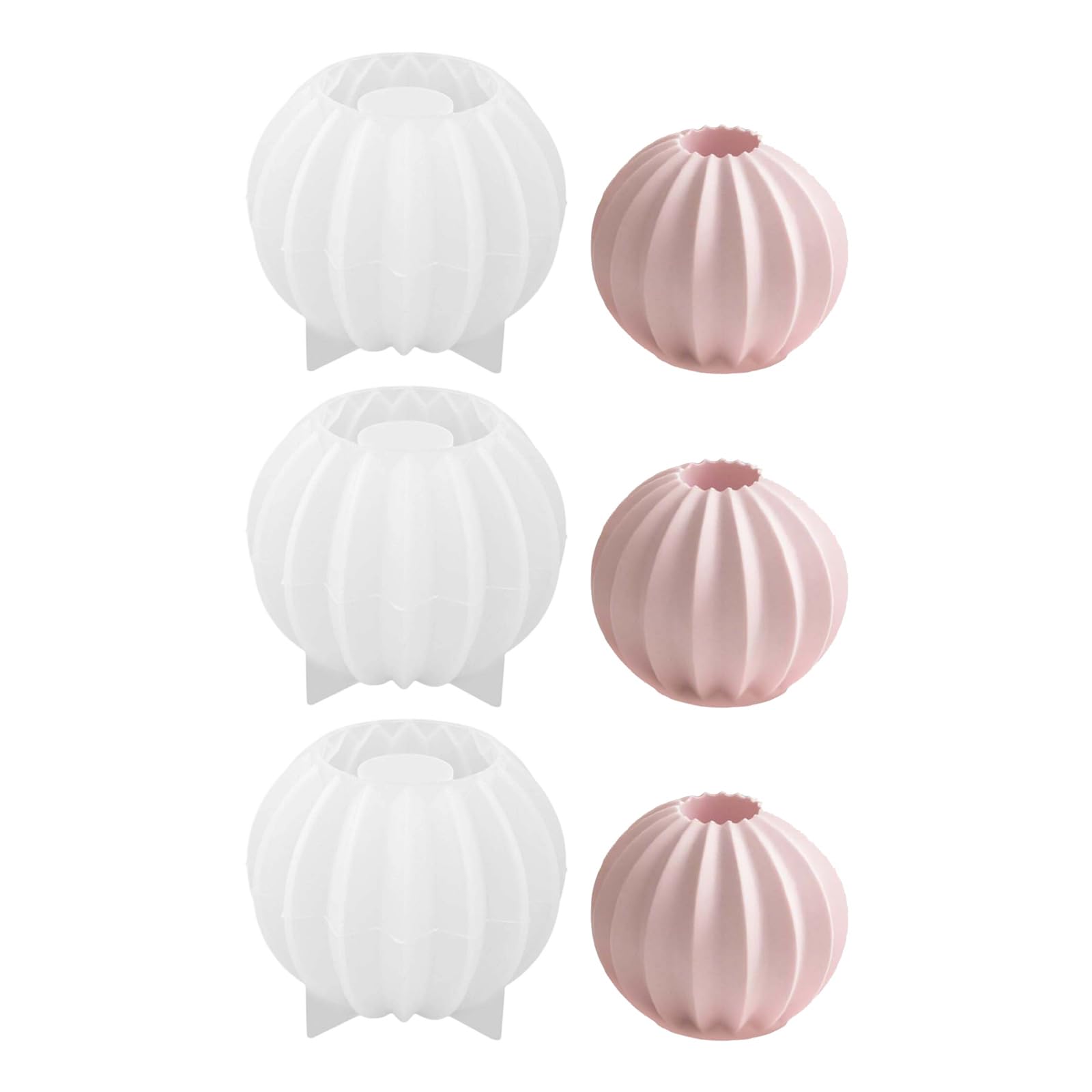 Alksubbm Multipurpose Silicone Molds Striped Sphere Shape Silicone Molds for Candlestick Soap Resin Casting Project Siliconesphere Striped