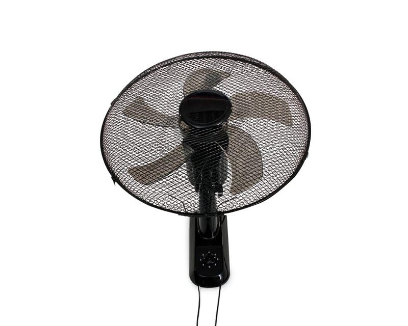 GROWMANIA Ventilador de Pared Negro con Cuerda 57W Potencia | Ventilador 3 Velocidades | Silencioso y Potente