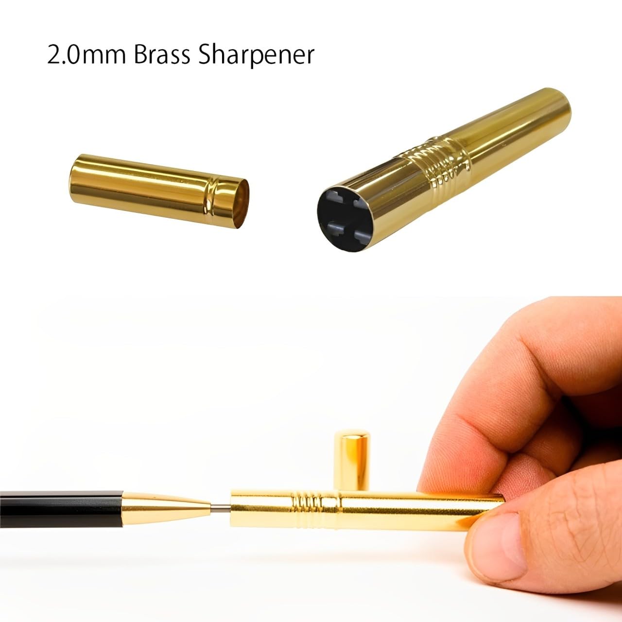 WN03 - Juego de portaminas de madera, 2.0 mm extra atrevido, barril grueso, lápiz natural de cedro de incienso con recambios de mina (HB, B), recambios de borrador y sacapuntas de latón para escribir,