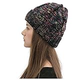 ▶▶----- Gutes Material ➽100% Chenillegarn für das gestrickte Teil, Kunstpelz für Bommel, macht es zu einer weichen, dehnbaren und bequemen Bommel Mütze.📶