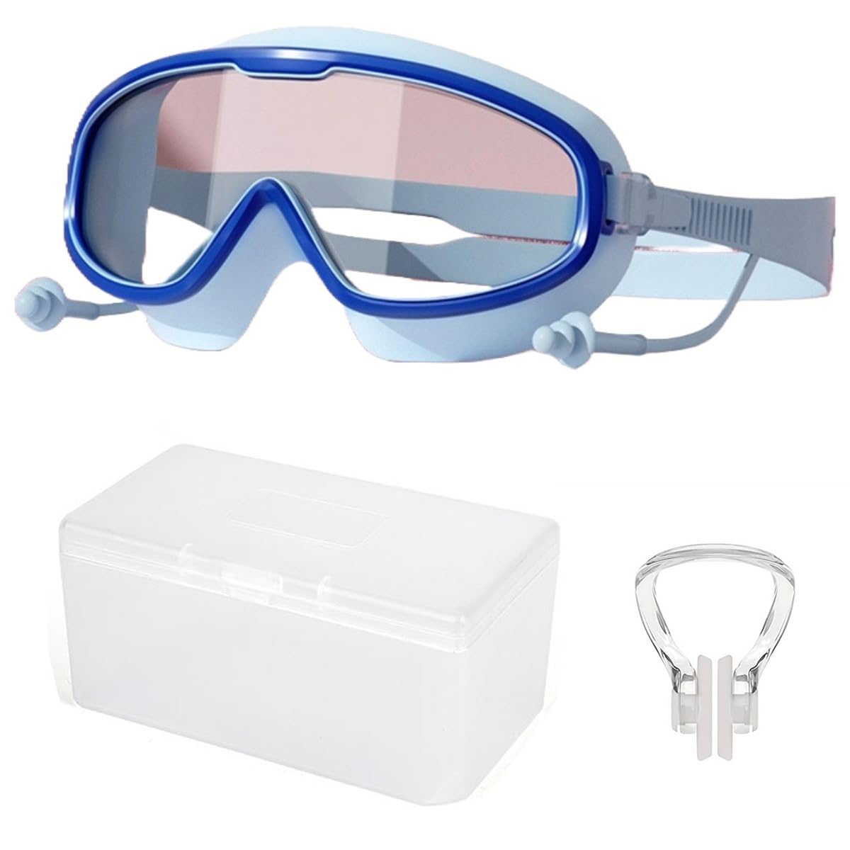 YUPPIN Swimming Goggles proffesional for kids anti fog with ear plug and nose clip.box packed fits 4-16 years boys and Girl (Blue) (B0D9NL2KFV) Amazon Price History, Amazon Price Tracker
