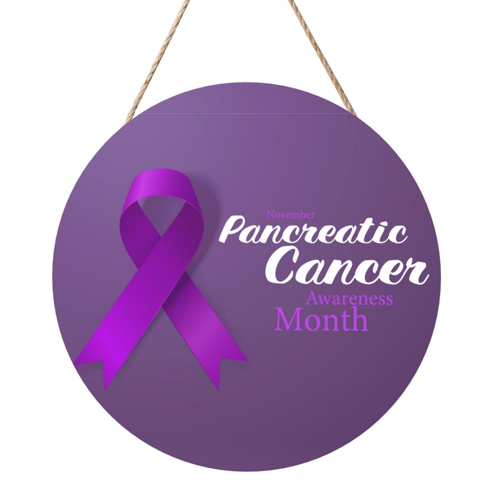 Pancreatic Cancer Awareness Door Signs Plaques Wood Welcome Sign For Front Door Wall Hanging For Home Farmhouse Office Classroom Party Decoration