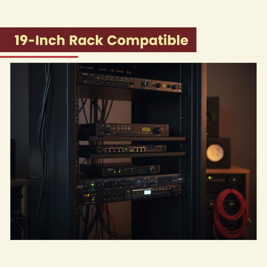 Pyle Fachboden - 2er Set 19 Zoll 1U Rack Shelf – Belüfteter Rackboden für Netzwerkschrank und Serverschrank, Patchpanel und Netzwerkgeräte Ablage, Stahl Rack Regal, 50 kg Tragkraft