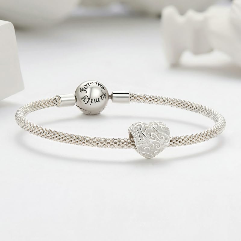 Abalorio de plata de ley 925 con corazón esmaltado para regalar 3