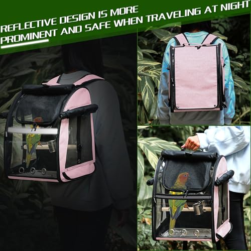 Suertree Bolsa de transporte para pássaros com malha de aço inoxidável indestrutível, gaiola de viag