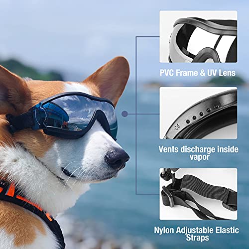 NAMSAN Dog Goggles Medium to Large Dog UV Sunglasses Windproof Anti-Dust Antifog Pet Dog Glasses Outdoor Protection… - Image 4