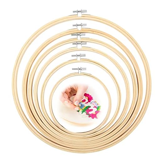 XPEX 6 PCS Bastidor para Bordar,bastidores para Bordados,Bastidor,Bordar,Bastidor Madera,Tela para Bordar,Bastidor Punto de Cruz,Sin Rebabas, Suave y Ligero, Apto para Bordado, Costura.