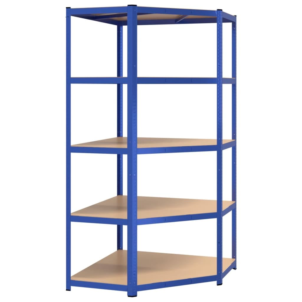 Générique Étagère d'angle à 5 Niveaux Bleu Acier et Bois d'ingénierie,Entreprise & Industrie,Stockage Industriel,Étagères industrielles,Bleu,22.73 KG,152870