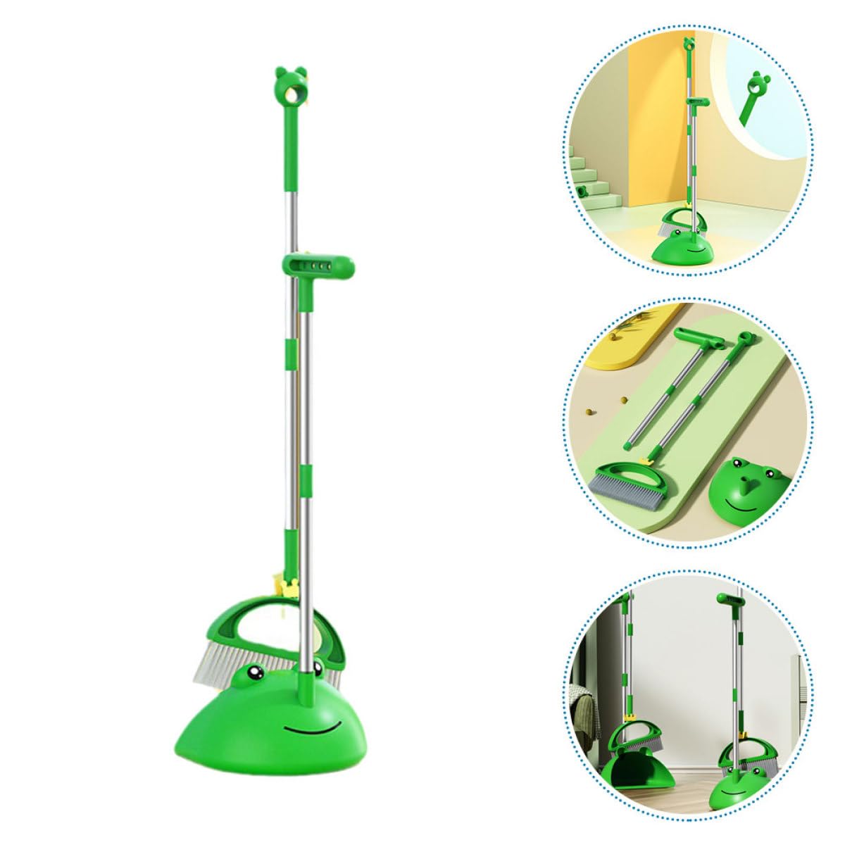 Cabilock Kit de Limpieza Infantil Escoba y Recogedor de Mango Largo, Material PP y Aluminio, Adecuado para Limpiar Habitaciones y Uso Doméstico