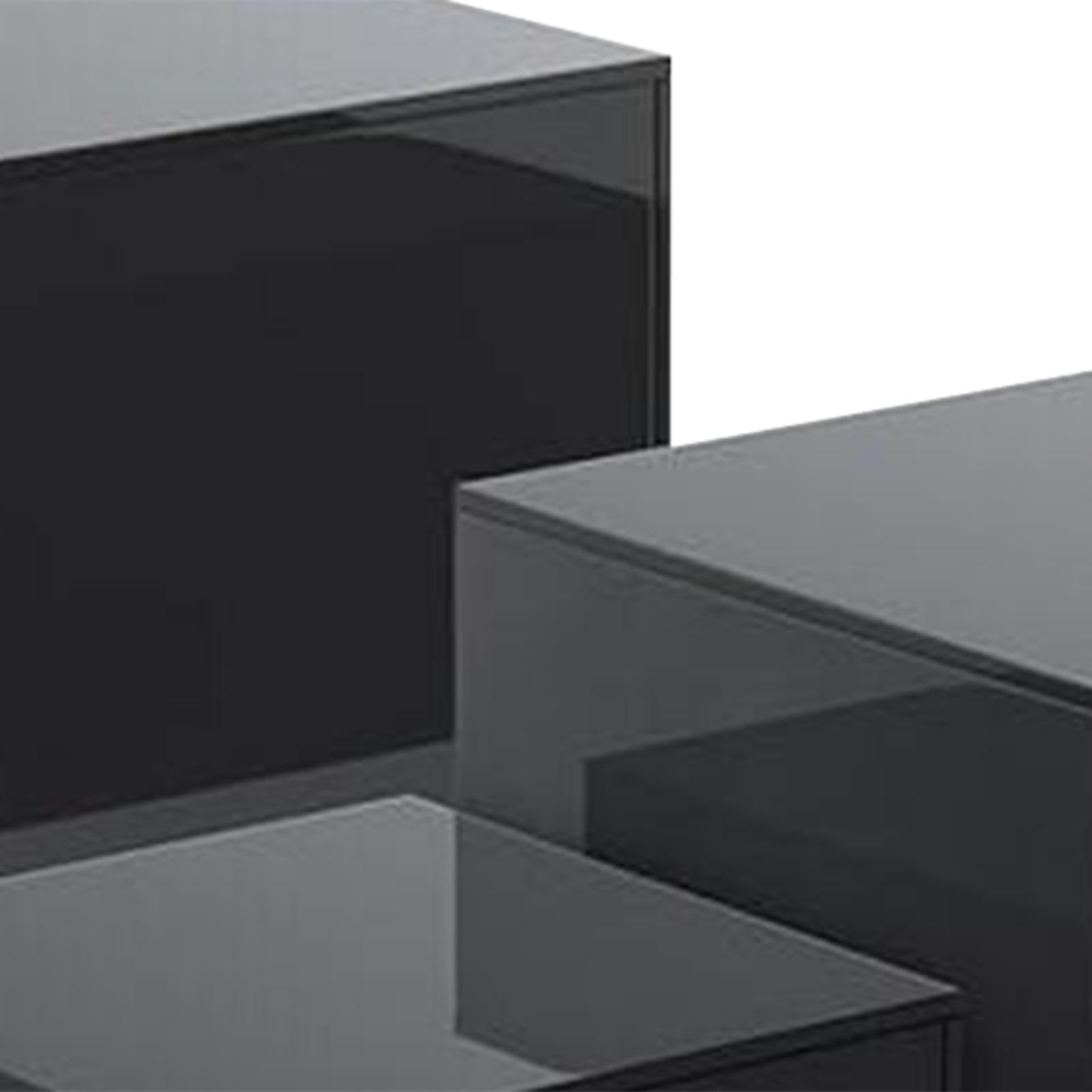 Qianly 3 Pieces Buffet Risers Acrylic Cube Display Nesting Risers Stackable for Birthday Party , black