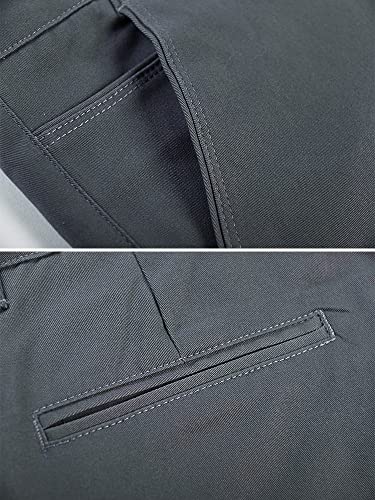 OCHENTA Mens Tapered Flat Front Casual Dress Pants, Chinos Pants Men4
