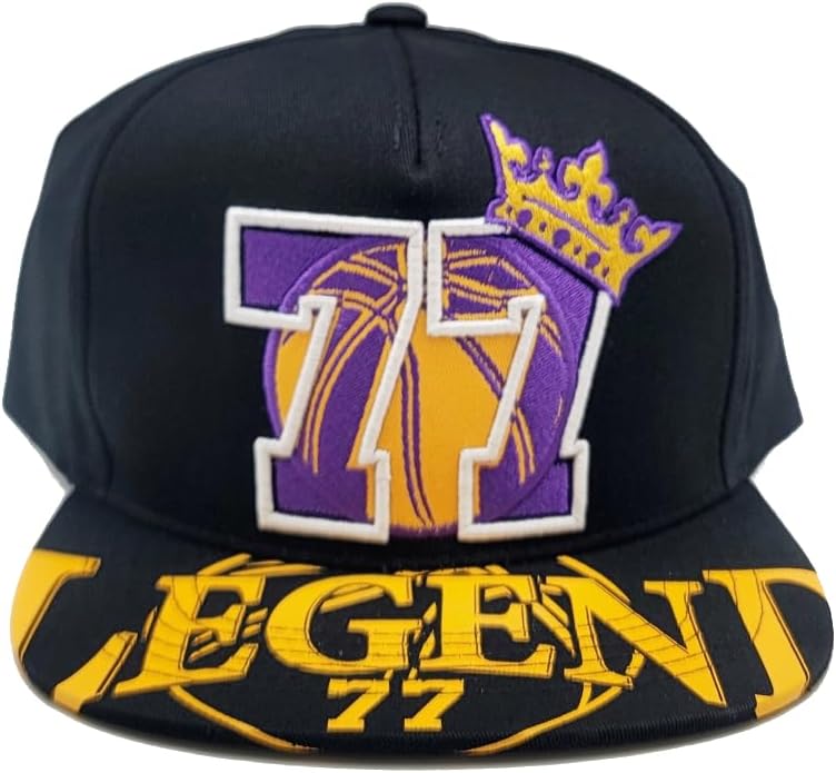 Los Angeles Legend Top Level New Luka 77 Black Purple Gold Era Snapback Hat Cap - Image 3