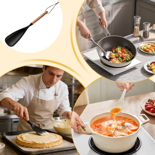 Spatulas Silicone Heat Resistant - Comfort Grip Utensil for Kitchen Cooking | Non Stick Silicone Spatula Spoon with Multi Purpose Usage, Home Apartment Restaurant Tool for Fish Vegetable Meat Burgers – Image 6