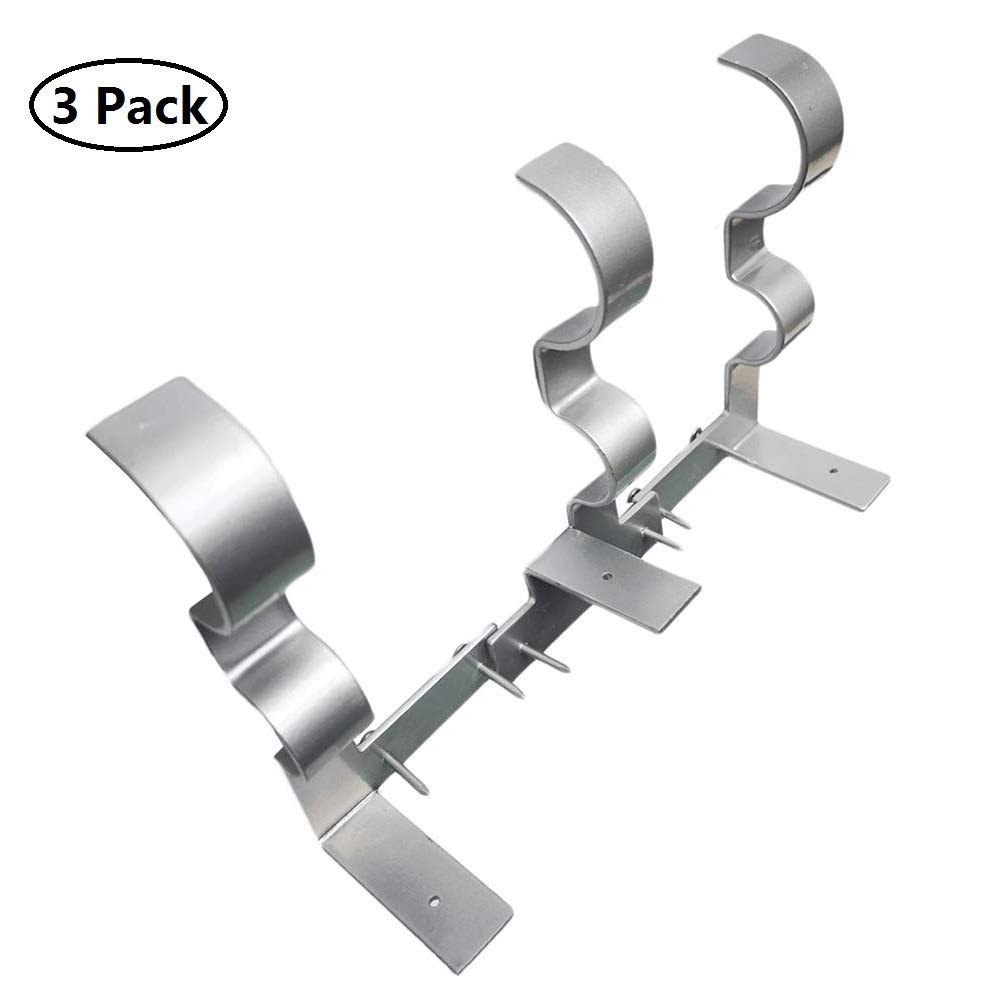 Double Curtain Rod Brackets Curtain Holders Tap Right Into Window Frame Curtain Rod Bracket, Black Wall Bracket
