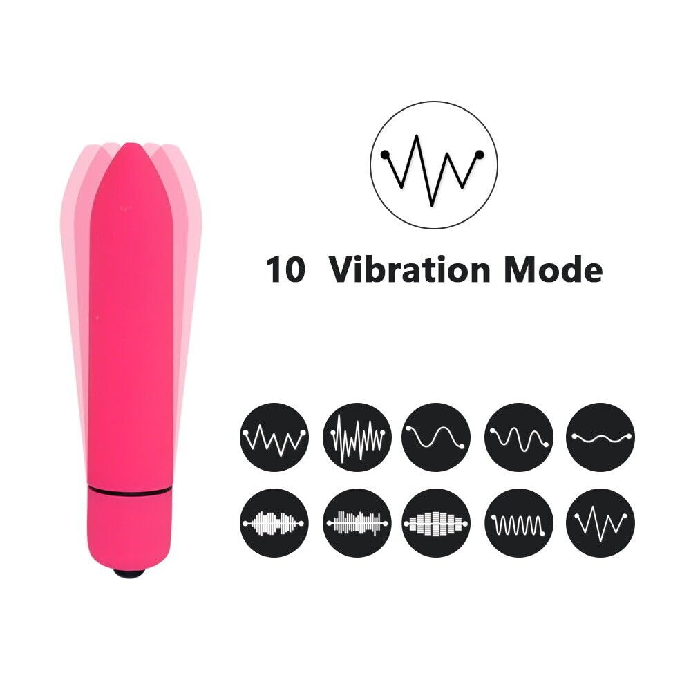 Waterproof 10 Modes Quiet Powerful Handheld Electric Bullet Tool Personal Body Relaxation Gift for Woman Men,Portable Bullet Setiing Massage Ball Female Toys,Foot Back Neck Massage Tool (Hot Pink)