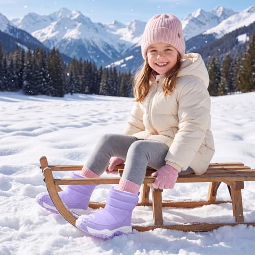 Stelle Toddler Snow Boots Girls Lightweight Warm Winter Shoes(LA,9MT) - image 2