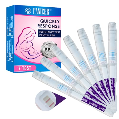 7 Piezas Test de Embarazo,Prueba de embarazo Ultratemprana,Envueltos Individualmente Detección TempranaTest,PregnancyTest,Test de Embarazo HCG(Deep Purpl)