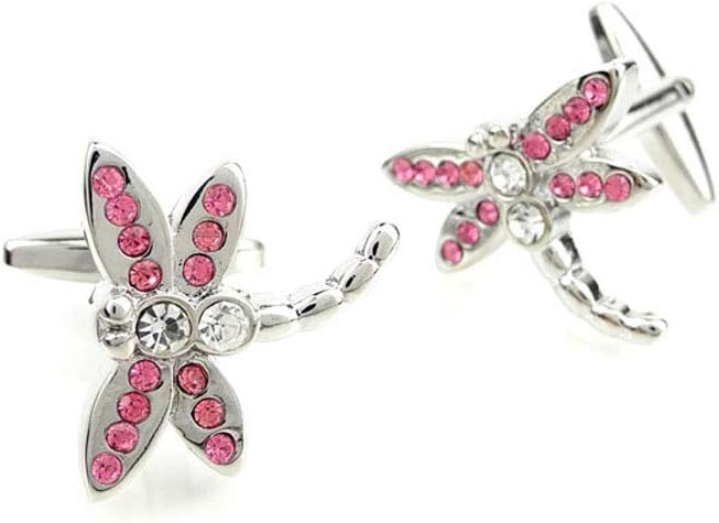 Cufflinks Cuff Links Classic Fashion Jewelry Party Gift Wedding 495976 Pink Crystal Dragonfly
