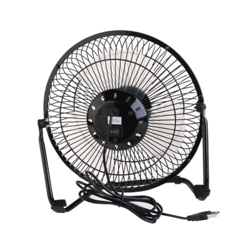 SHINEOFI Ventilador USB de Escritorio Metálico Motor sin Escobillas Velocidades Ajustables Mini Ventilador Silencioso para Portátil y Ordenador Color Negro