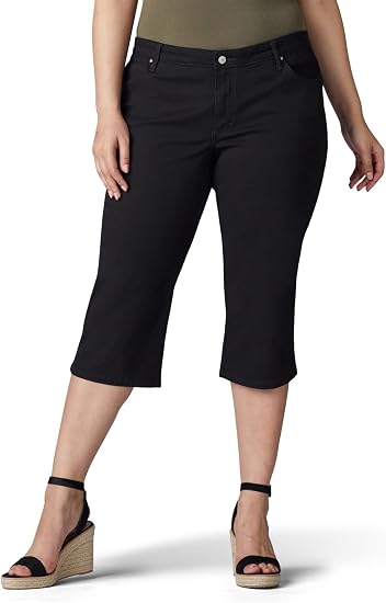 Lee Women's Plus Size Relaxed-Fit Denim Capri Pant, Black 18W Medium :  Amazon.ca: Clothing, Shoes u0026 Accessories