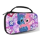 Xcitifun Carrying Case Designed for Nintendo Switch for Kids Girls Boys Cute Kawaii Travel Carry Bag for Switch / Lite / OLED 10 Game Cartridge Switch Protective Cover Carrying Cases - Purple Dogs