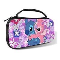 Xcitifun Carrying Case Designed for Nintendo Switch for Kids Girls Boys Cute Kawaii Travel Carry Bag for Switch / Lite / OLED 10 Game Cartridge Switch Protective Cover Carrying Cases - Purple Dogs