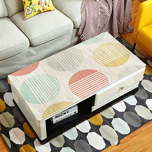 Sandm No Wash Pvc Tablecloth, Waterproof Anti-Fading Table Cover Heat Resistant Table Pad Round Corner For End Table Office Desk Mat-C 60X120Cm(24X47Inch) #TOP23