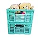 PTEREIW 20L Folding Crate, 4Pack Plastic Storage Baskets Organizer for Home and Office,Collapsible Storage Crates for Home Office and Outdoor Organizer. (Mix Colors)
