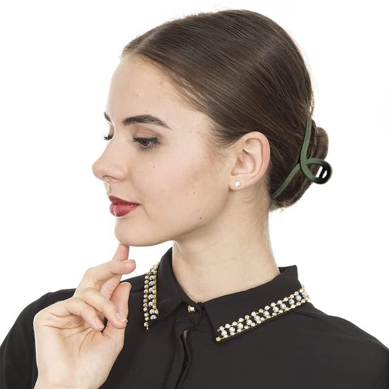 Image of Set of 4 Matte Finish Cross-Loop Hair Claw Clips for Women - Unique Design, Durable Grip, Cross Loop Hair Claw Clips Multicolor Hair Accessories
