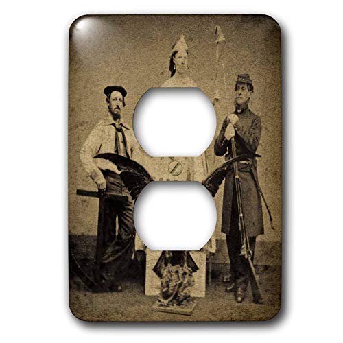 Housse de sortie pour interrupteur ou prise motif Lady Liberty et soldats