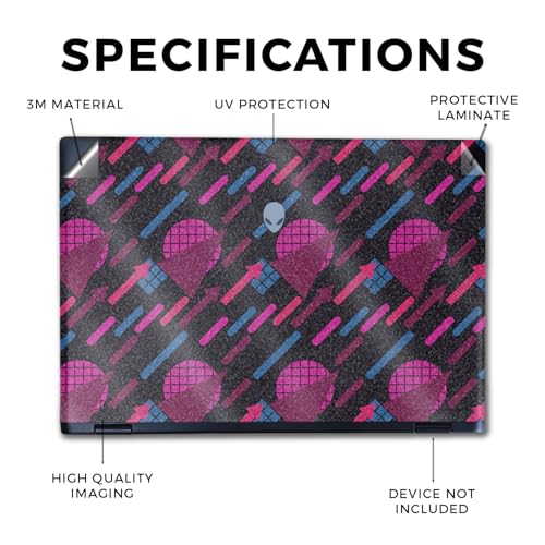 Image of Glossy Glitter Laptop Skin Compatible with Alienware M16 R2 (2024) - Magenta Globe - Premium 3M Vinyl Protective Wrap Decal Cover - Easy to Apply | Crafted in The USA by MightySkins