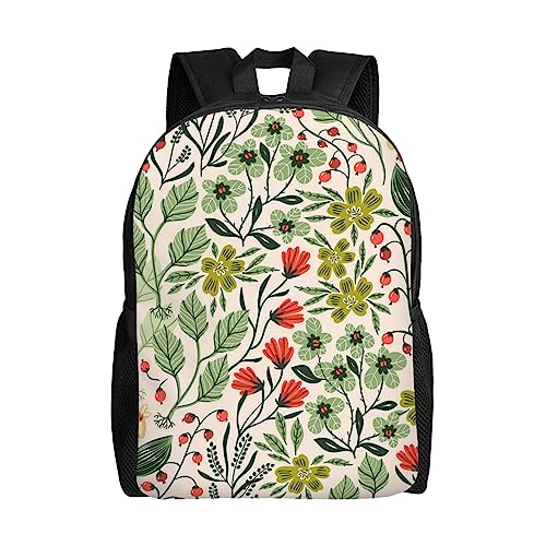 Sac à dos étanche fleurs noir léger avec bretelles confortables pour femme