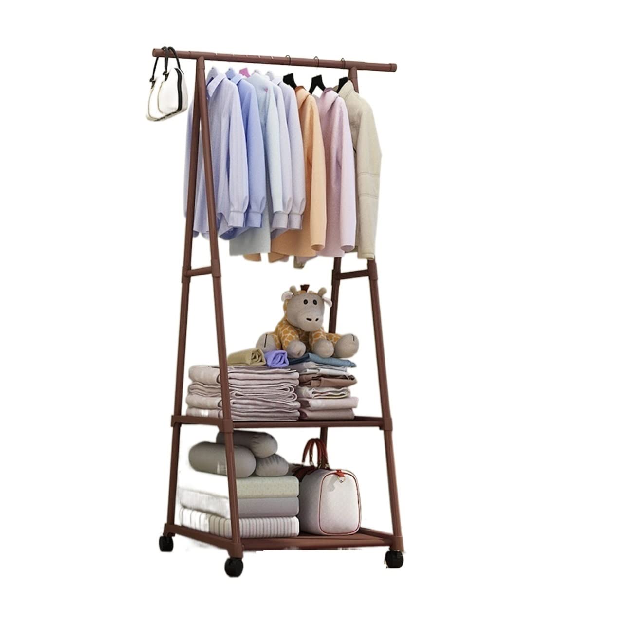 AHGFTYRDT Coat Rack Freestanding Coat Rack Floor Hanger Storage Rack Easy To Assemble Wardrobe Home Multifunctional Coat Rack for Hats Scarves Clothes Hall Tree