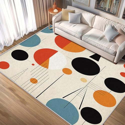 Jejynxia Retro Geometric Rug 2x3 Throw - Mid Century Modern