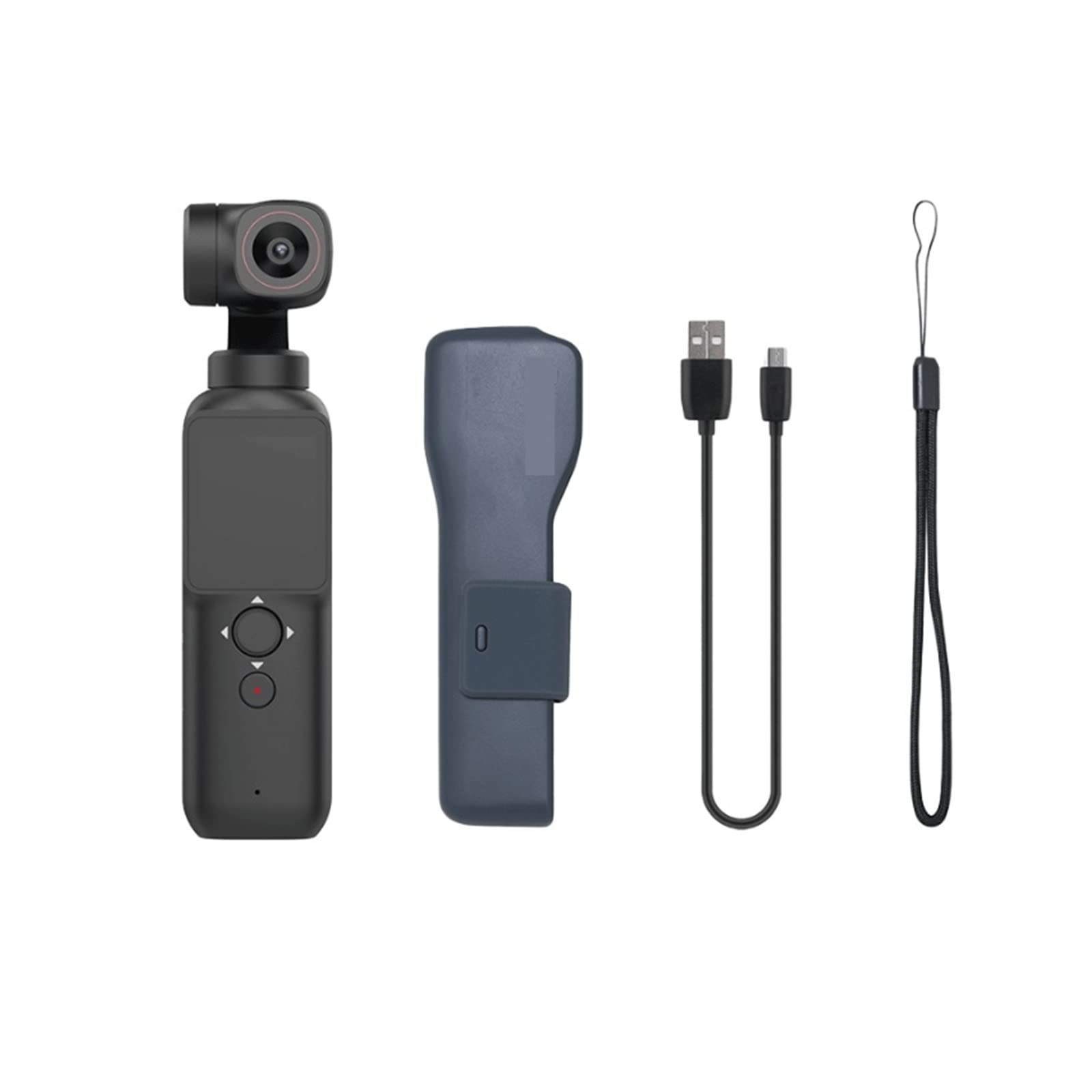 ZHELLYSelfie Stick Stabilizer Pocket SE Camera Handheld 3-Axis Gimbal Stabilized 4K Video Action Camera With Mic 117° View for Smartphones Live Video Record (Size : One Size)