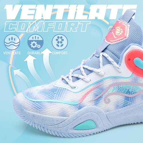 Image of Men's Basketball Shoes Fashionable Breathable Anti Slip Sports Shoes Outdoor Running Fitness Training Shoes
