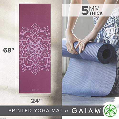 image for Gaiam Yoga Mat Premium Print Non Slip Exercise & Fitness Mat for All T