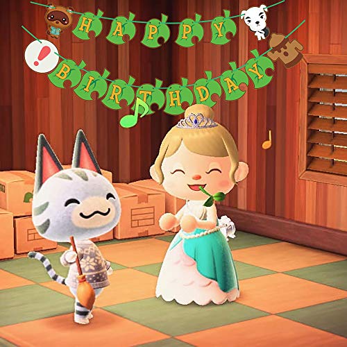 image for Animal Inspired Crossing Birthday Party Banner,Animals Crossing Theme 