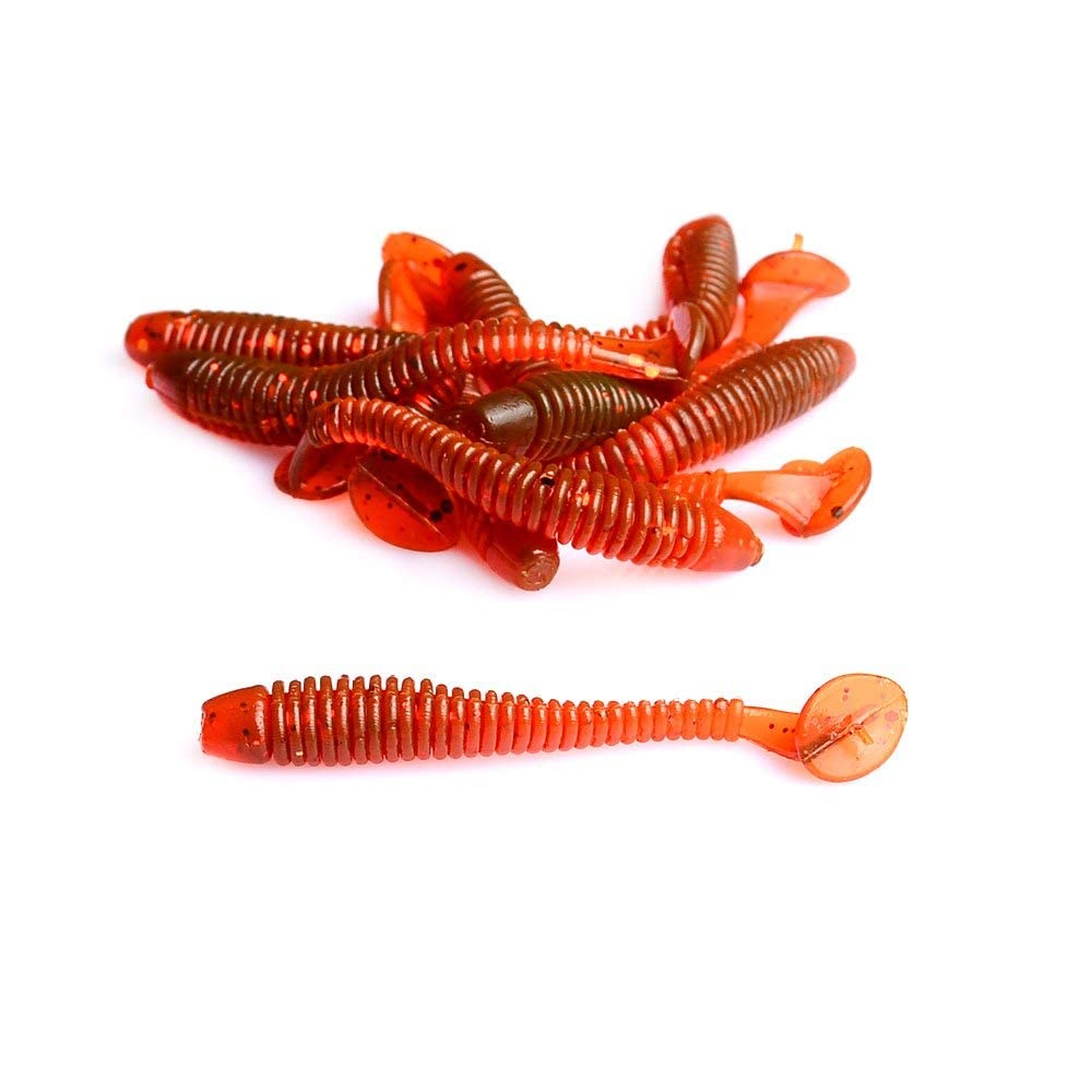 Ubersweet® 50PCS Spiral T Fish Soft softs Artificial s weest Blackfish Culter Striped bass Fishing Tool : 9