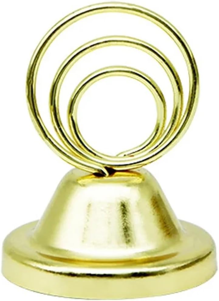 Table Number Holders 16pcs Memo Clip Stainless Steel Note Holder Place Card Holder(Gold)