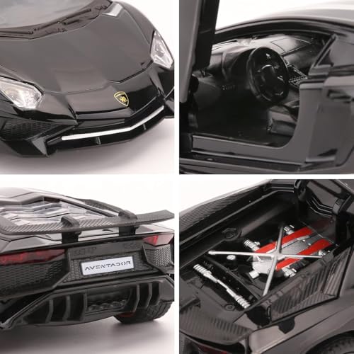 Image of 1:32 Scale Lamborghini LP750 Model Diecast Metal Pullback Toy car with Openable Doors & Light, Music Boys car for Kids Best Toys Gifts Toys for Kids (Black)