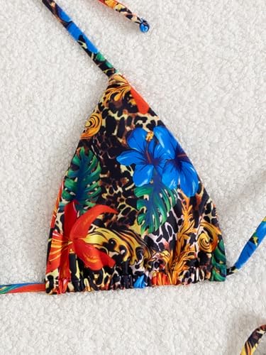Image of Tainehs Women's Sexy Halter Thong Bikini Tie Two Sides Bottom Triangle Bikini Swimsuits