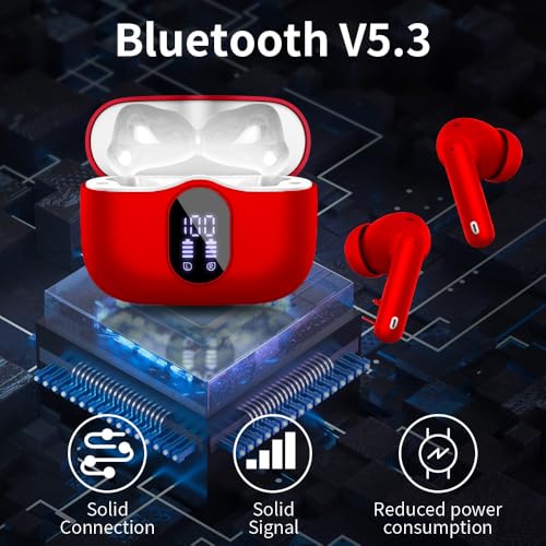 Miniatura 4 de Auriculares Inalámbricos, Bluetooth 5.3 Con Hd Micrófono Hifi Estéreo Pantalla Led, Reducción De Ruido, 13 Mm Controlador Dinámico,Ip7 Impermeable 36h Cascos