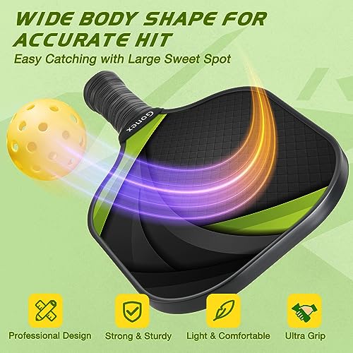 Image of Gonex Pickleball Paddles, USAPA Approved Graphite Pickleball Rackets with Comfort Grip, Carbon Fiber Pickleball Set of 2 /4 Paddles with 4 Balls, Portable Carry Bag