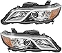 Brock Replacement Driver and Passenger Combination Halogen Headlights Headlamps Compatible with 13-15 RDX 33150-TX4-A11 33100-TX4-A11