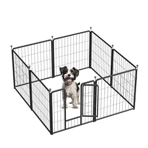 Simple Deluxe Dog Playpen Outdoor, Portable Dog Playpen for Travel, Camping, 24″ Height 8 Panels Heavy Duty Dog Pen for Puppies/Small Dogs, Black