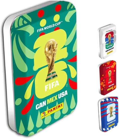 2026年ワールドカップ公式ステッカーポケット缶 - サッカーステッカー56枚 - 8パック - 限定版コレクター缶 - ヨーロッパから独占輸入 - 缶1枚 - アルファテックストアステッカーバンドル