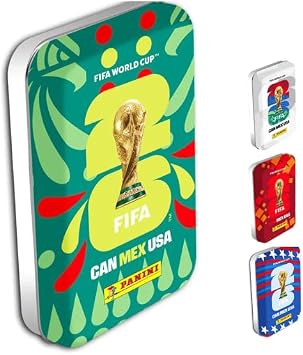 2026年ワールドカップ公式ステッカーポケット缶 - サッカーステッカー56枚 - 8パック - 限定版コレクター缶 - ヨーロッパから独占輸入 - 缶1枚 - アルファテックストアステッカーバンドル