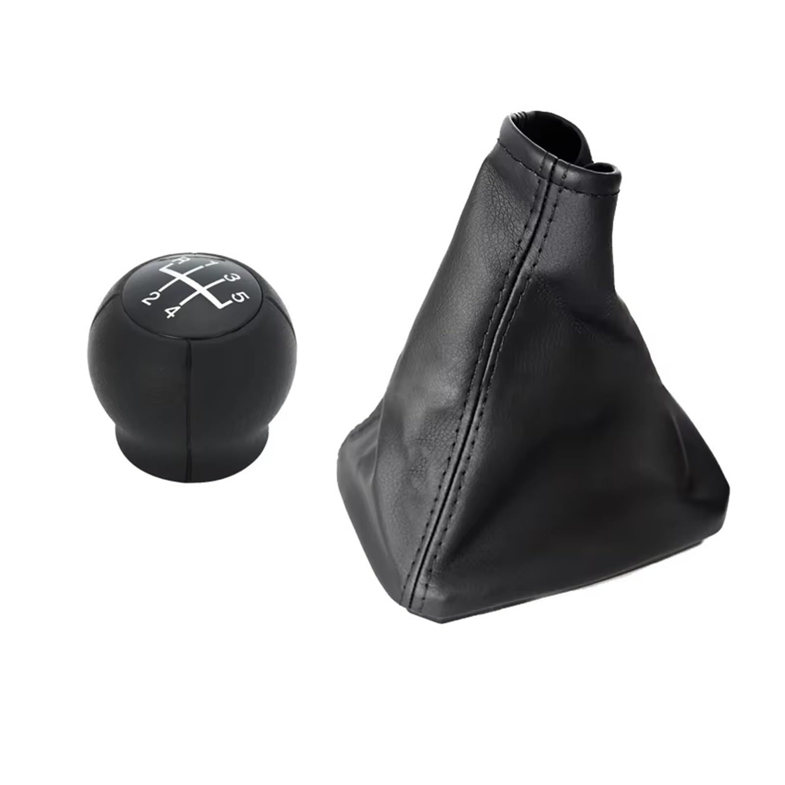 OUVECR Car Shift Gear Knob Handle for Opel for Corsa C for Tigra B for Combo MT 5 Speed Gear Shift Knob with Gaiter Boot Cover Handbrake Case Gear Shift Cover(Knob and Boot-A)