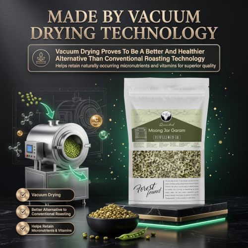 Image of Forest Found Roasted Moong Jor Garam | Vacuum Roasted Green Mung Snack | Roasted & Not Fried | Rich in Protein & Fiber | 100% Natural Gujarat Moong Snack